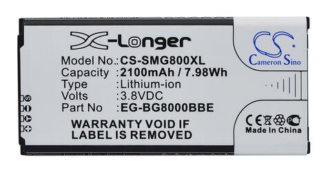 Аккумуляторная батарея для смартфона Samsung CS-SMG800XL Galaxy S5 Mini SM-G800F 3.85V White 2100mAh 8.09Wh