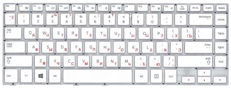 Клавиатура для ноутбука Samsung (470R4E, BA59-03680A) White, (No Frame), RU - фото 2