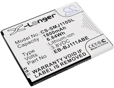 Аккумуляторная батарея для смартфона Samsung CS-SMJ110SL Galaxy J1 Ace 3.8V White 1800mAh 6.84Wh