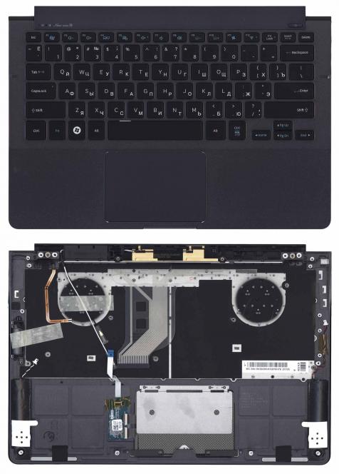 Клавиатура для ноутбука Samsung (NP900X3C) Black с подсветкой (Light), (Black TopCase), RU