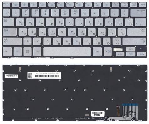 Клавиатура для ноутбука Samsung (740U3E, NP740U3E) с подсветкой (Light), Silver, (No Frame), RU