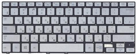Клавиатура для ноутбука Samsung (740U3E, NP740U3E) с подсветкой (Light), Silver, (No Frame), RU - фото 2