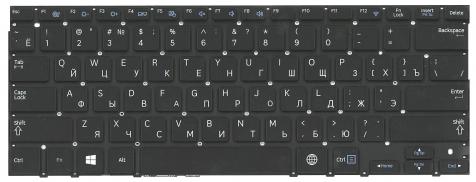 Клавиатура для ноутбука Samsung (NP530V3, NP535V3, NP530U3, NP535U3) Black, (No Frame), RU - фото 2