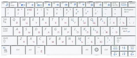 Клавиатура для ноутбука Samsung (Q68, Q70) White RU - фото 2