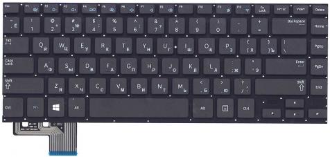 Клавиатура для ноутбука Samsung (535U4С, 530U4C, 530U4B) Black, (No Frame), RU - фото 2