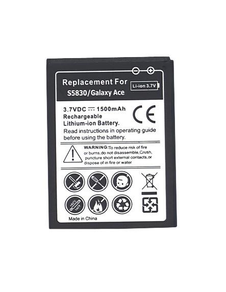 Оригинальная аккумуляторная батарея для смартфона Samsung Galaxy Ace S5830 3.7V Black 1500mAh
