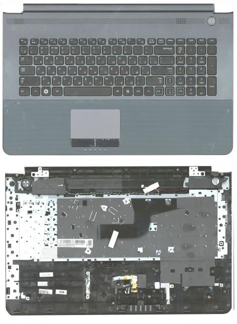 Клавиатура для ноутбука Samsung (RC720) Black, (Gray TopCase), RU