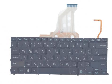 Клавиатура для ноутбука Samsung (NP900X3C, NP900X3C, NP900X3D, NP900X3E, NP900X3F) с подсветкой (Light) Black, (No Frame), RU - фото 2