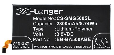 Аккумуляторная батарея для смартфона Samsung CS-SMG500SL Galaxy A5 SM-A500F 3.8V Black 2300mAh 8.74Wh