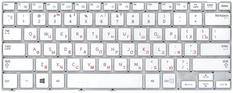 Клавиатура для ноутбука Samsung (NP915S3) White, (No Frame), RU - фото 2