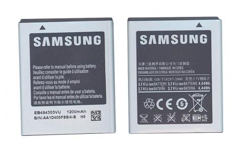 Купить Аккумуляторная батарея для смартфона Samsung EB494353VU GT-S5570 Galaxy Mini3.7V Black 1200mAh 4.44Wh