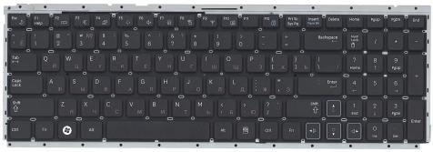 Клавиатура для ноутбука Samsung (RC510, RV511, RV513, RV520) с частью корпуса (Corps), Black, (No Frame), RU - фото 2
